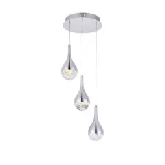 Amherst Collection LED 3-light chandelier 12in x 9in chrome finish