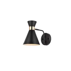 Halycon 6 inch black wall sconce