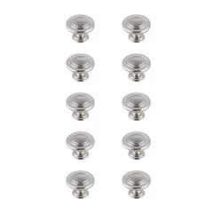 Minu 1.3" Diameter Brushed Nickel Mushroom Knob Multipack (Set of 10)