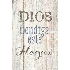 Dexsa Dios Bendiga Este Hogar - God Bless this Home - Inspirational Saying in Spanish 6x9 Wood Plaque with Easel and Wall Hanger