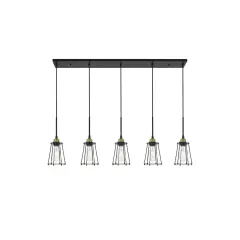 Auspice 5 light brass and black Pendant