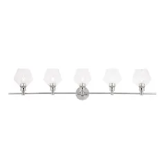Gene 5 light Chrome and Clearglass Wall sconce