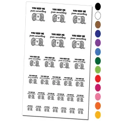 You Keep Me From Unraveling Skein of Yarn Crocheting Knitting Pun Temporary Tattoo Water Resistant Fake Body Art Set Collection Orange