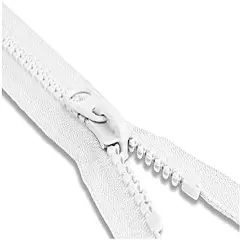 #10 White Separating Molded Vislon Sleeping Bag & Tent YKK Zipper - Color: White - Choose Your Length - Made in The United States (1 Zipper Per Pack) (108" Inches)