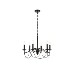 Westley 6 lights pendant in black