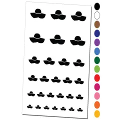 Ladies Hat Temporary Tattoo Water Resistant Fake Body Art Set Collection White