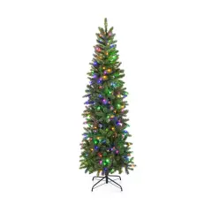 6 Feet Pre-Lit Artificial Christmas Tree with 648 PVC PE Branch Tips