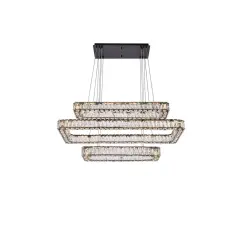 Monroe 42 inch LED triple rectangle pendant in black