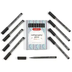 Incraftables Calligraphy Pens for Beginners and Professional (9pcs). Calligraphy Markers for Writing & Drawing. Brush Pens Calligraphy Set for Kids & Adults. Black Brush Pens for Hand Lettering