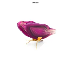 Agate Slice Butterfly, Natural Agate D&eacute;cor, Butterfly Wing Home D&eacute;cor, Agate Geode, Natural Gemstone Butterfly, Housewarming Gift, Gold Plated (BFLY) Pink