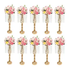 10Pcs 49cm Tall Crystal Flower Stand Centerpieces Vase Wedding Party Decor