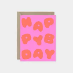 "Happy Birthday" Pink Puffy Letters Card