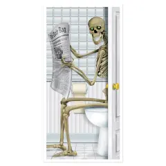 Beistle - Skeleton Restroom Door Cover - 5' x 30" - 12 Pack