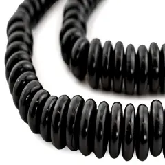 The Bead Chest Black Horn Disk Beads (Graduated)