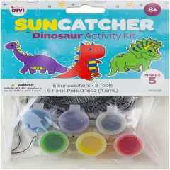 CousinDIY Suncatcher Kit-Dinosaur, Makes 5