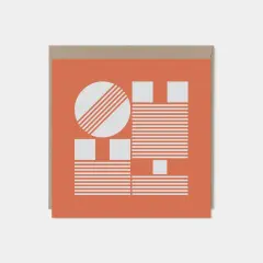 Oh Hi! Modern Geo Typography Card, Ivory