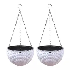 2pcs 6.5" Pot Hanger Modern Planter White