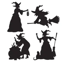 Beistle - Witch Silhouettes - 8&frac34;"-12&frac34;" - 12 Pack