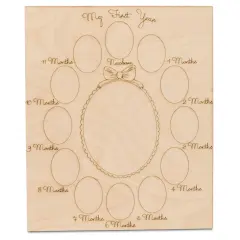 My 1st Year Photo Frame 10" for Baby Keepsake, Decor, & Bday Party | Woodpeckers