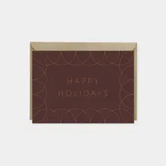 Happy Holidays Card, Burgundy Holiday