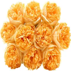 10Heads Artificial Peony Silk Flowers for Home, Wedding, and Party Decor Orange