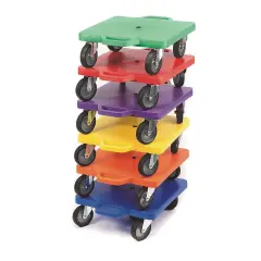 Spectrum 16" All Surface Scooter. 4" Rubberized Wheels for Smooth Cruising Indoors or Out. 16" Square Base with Handles to Protect Hands. Set of 6 Different Colored Scooters.