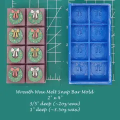 Wreath Wax Melt Snap Bar Silicone Mold