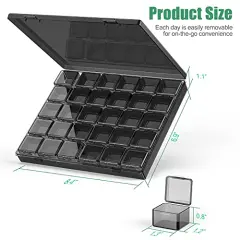 30 Pack Plastic Stackable Organizer Container with Lids, Mini Containers for Beads, Glitter, Slime, Paint or Seed Storage - Black (Black)