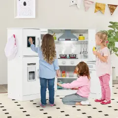 Kids Corner Pretend Kitchen Playset With Separated Washing Basin White