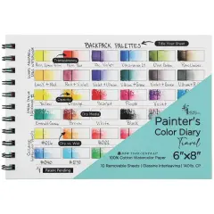 HG Art Concepts Travel Size Painters Color Diary 5 Pack - 6x8" Spiral-Bound Acid-Free Color Swatch Book with 10 Pages for Traveling Artists