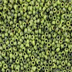 Opaque Chartreuse Picasso Miyuki Seed Beads