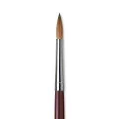 Da Vinci Kolinsky Red Oil Sable Brush - Round, Long Handle, Size 14