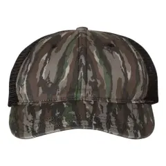 Richardson&reg; Garment Washed Printed Trucker Cap Rea Ori/ Black