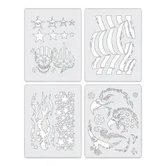 Iwata Artool Freehand Template - Set of 4, Patriotica Mini