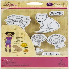 Prima Marketing Julie Nutting Mixed Media Cling Rubber Stamp-Nia