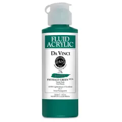 Da Vinci Fluid Acrylics - Phthalo Green, 4 oz bottle