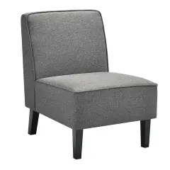 Costway Accent Chair ArmlessFabric SofaLiving Room Furniture Gray