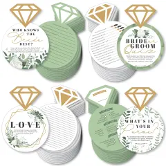 Big Dot of Happiness Boho Botanical Bride - 4 Games - Who Knows The Bride Best, Bride or Groom Quiz,&nbsp;What&rsquo;s in Your Purse and Love - Gamerific Bundle