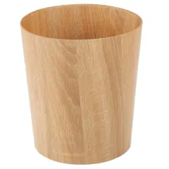 mDesign Bamboo Trash Can Wastebasket, Garbage Container Bin