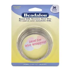 Beadalon Stainless Steel Wire Round 26 Gauge (65 Feet)