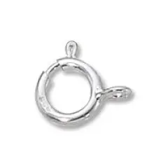 Spring Ring Clasp 7mm w/Closed Ring Sterling Silver (1-Pc)