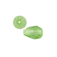 Czech Fire Polished Glass Teardrop Shaped Beads 10x7mm Peridot (Package of 10)