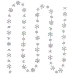 Northlight Snowflakes Christmas Garland - 8' x 1" - Iridescent - Unlit Clear