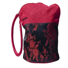 HiyaHiya Small Project Bag for Knit and Crochet - Red and Black Floral Multicolor