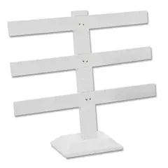 JewelrySupply White Earring Stand T-Bar 12-Pairs
