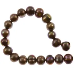 Freshwater Potato Pearl Peacock Brown 8-9mm (16" Strand)