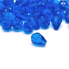 4, 20 or 50 Pieces: 6x8 mm Teardrop Dark Blue Imitation Crystal September Birthstone Beads