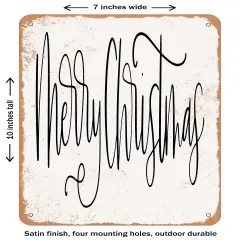 DECORATIVE METAL SIGN - Merry Christmas- Vintage Rusty Look