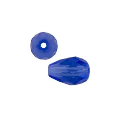 Czech Fire Polished Glass Teardrop Shaped Beads 10x7mm Sapphire (Package of 10)