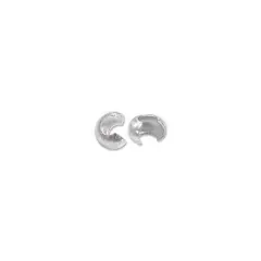 JewelrySupply Crimp Cover 4mm Sterling Silver (2-Pcs)